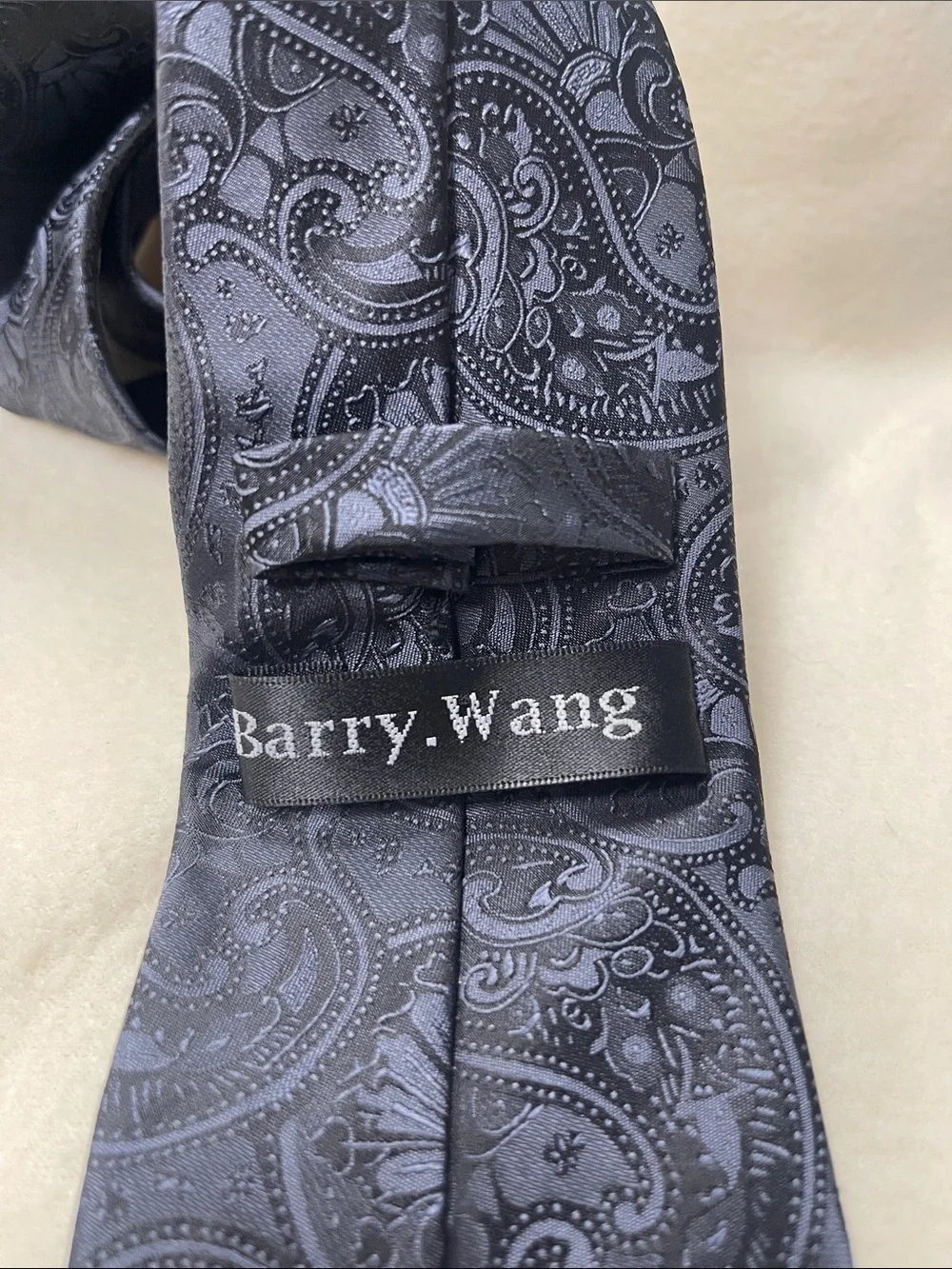 Men's Navy Paisley Silk Tie - Classic Formal Accessory